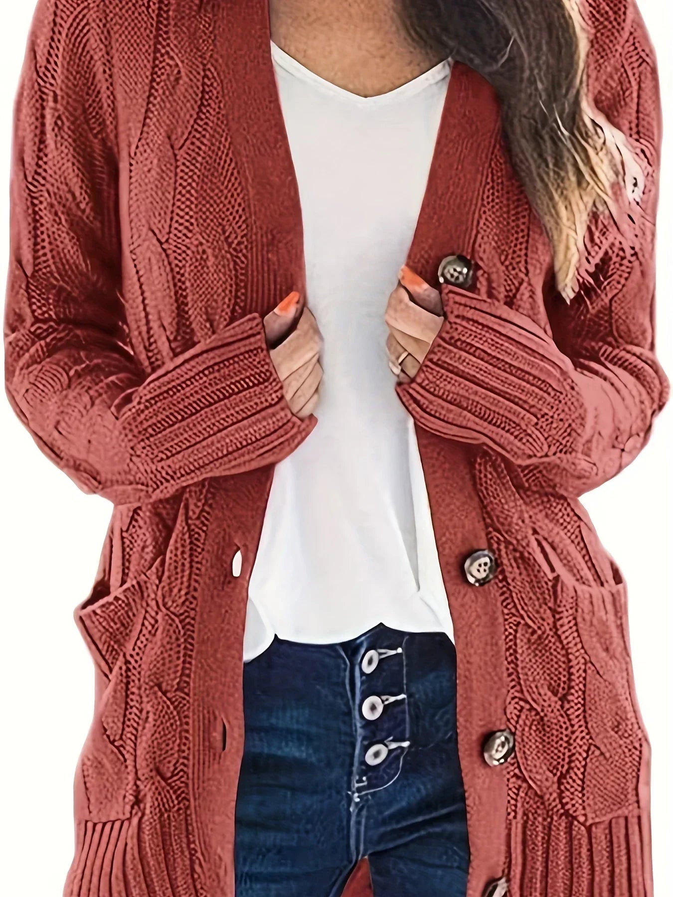 Gemütliche Strickjacke mit Knöpfen - Louise