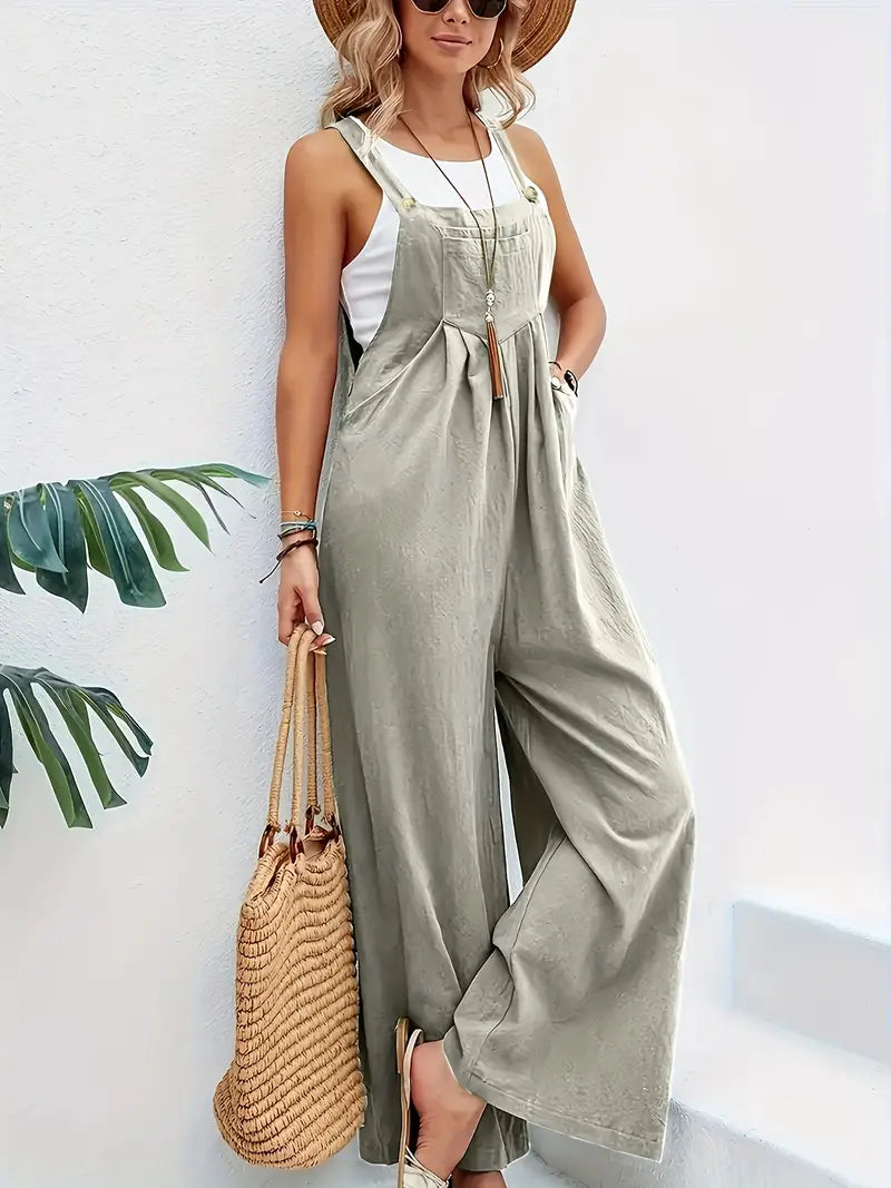 Miara - Lässiger Knopf-Overall Jumpsuit