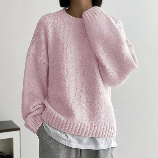 Rosa schlichter Pullover - Dorte