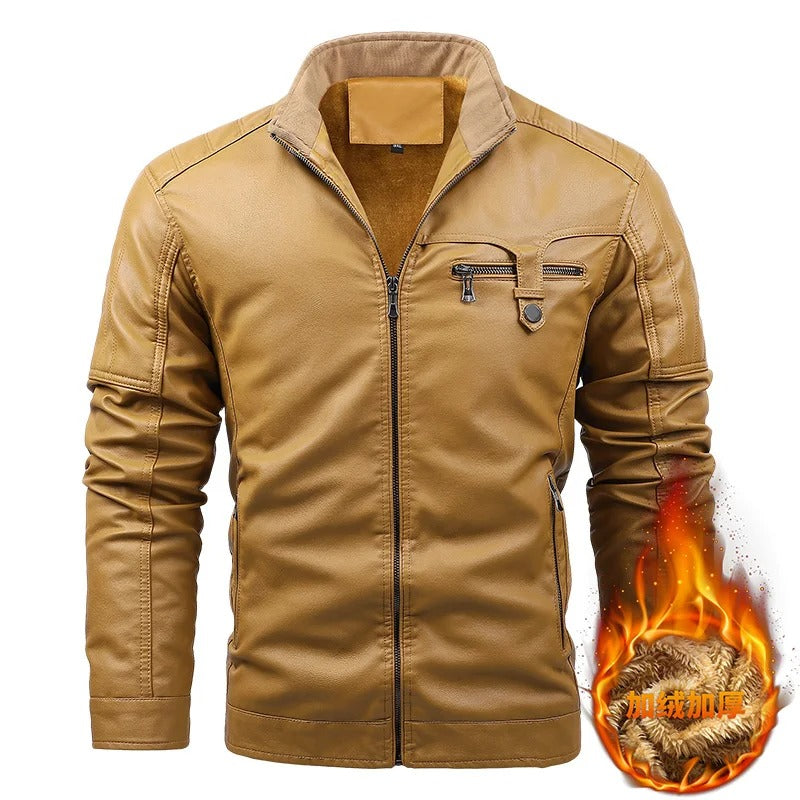 Quillon -  Motorrad Warme Fleece Lederjacke