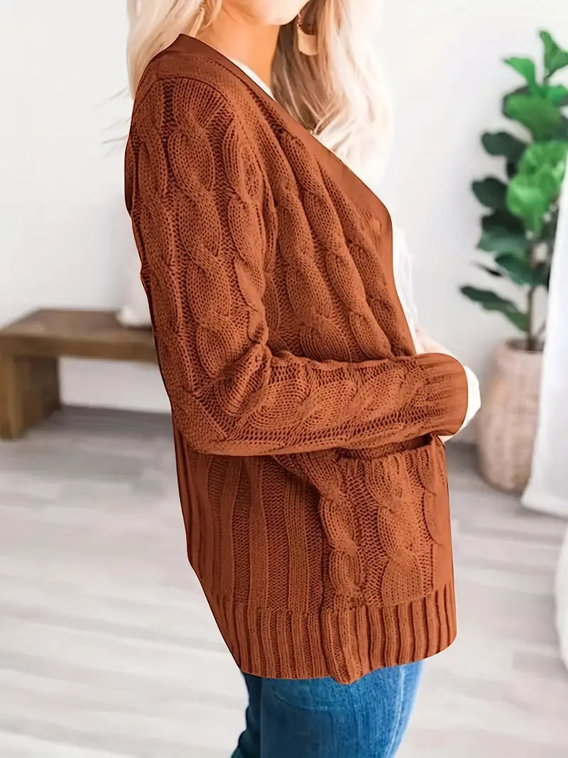 Emilie - Pullover mit Knöpfen und langen Ärmeln Strickjacke