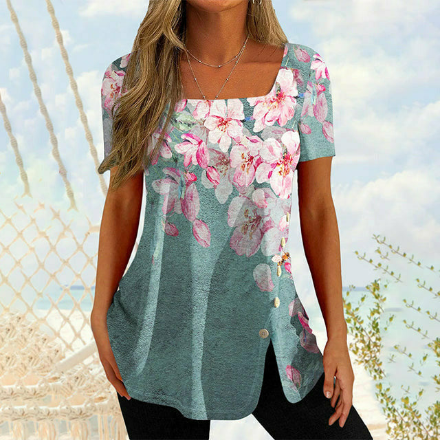 Aaida - Asymmetrische Bluse Mit Blumendruck