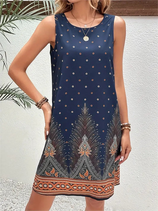 Avanza - Ärmelloses Minikleid mit Ethnoprint für sonnige Tage