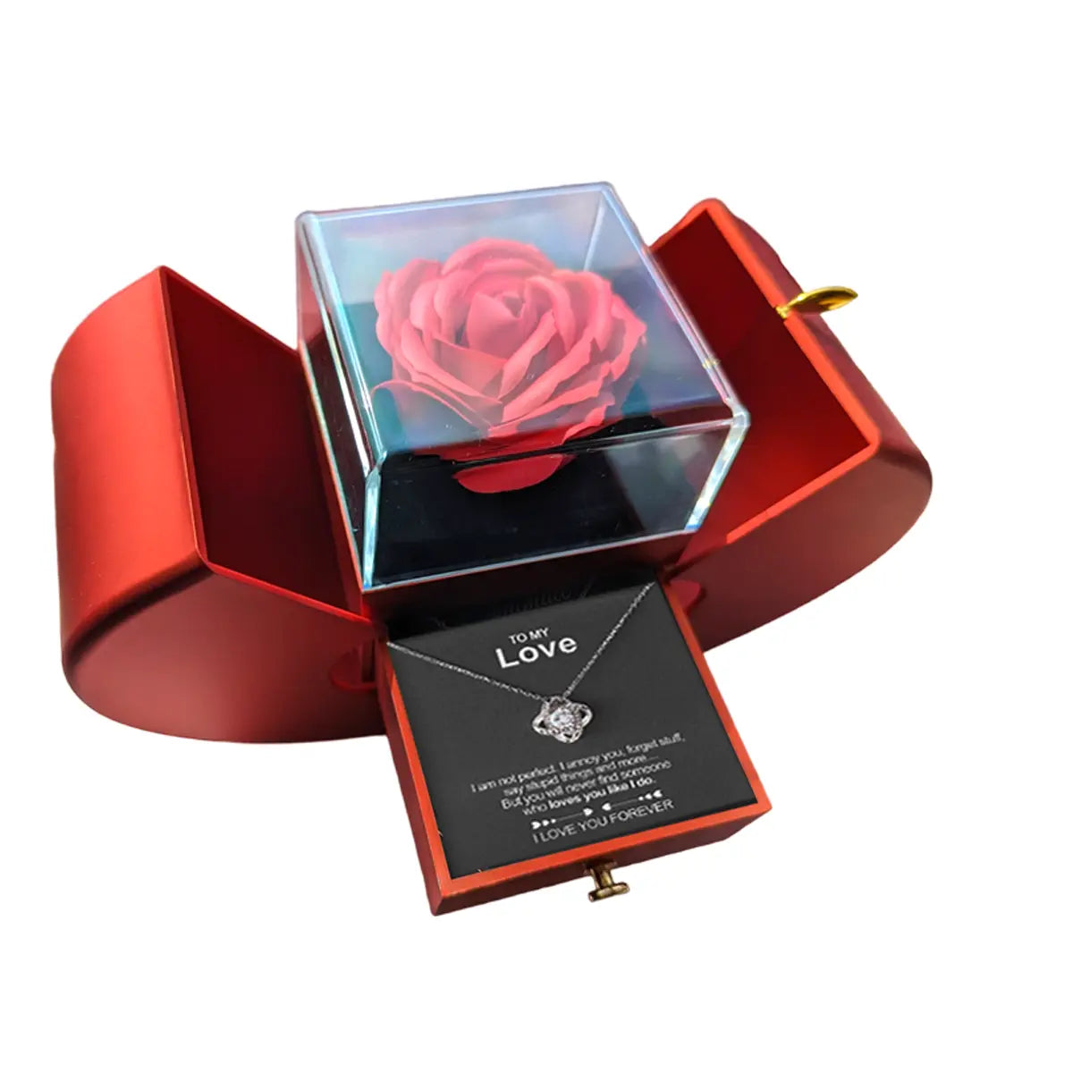 Ewige Liebe Halskette - Luxus Rose Box