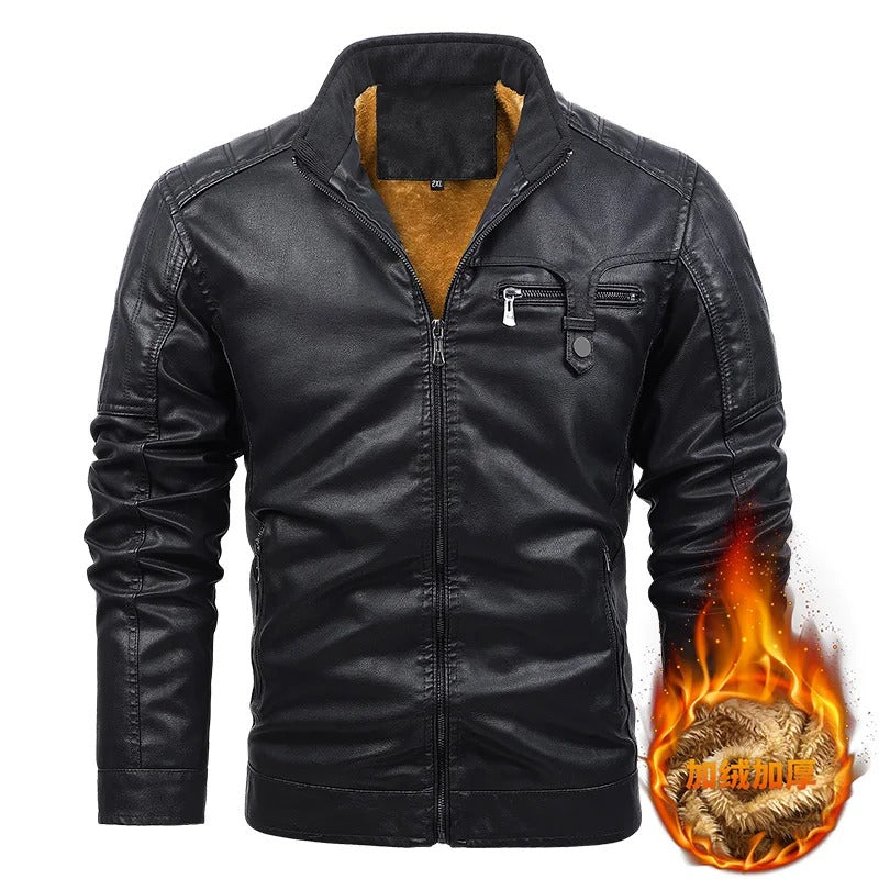 Quillon -  Motorrad Warme Fleece Lederjacke