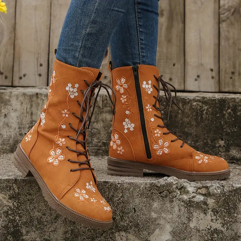 Usari - Stylische florale warme Winterstiefel für Frauen