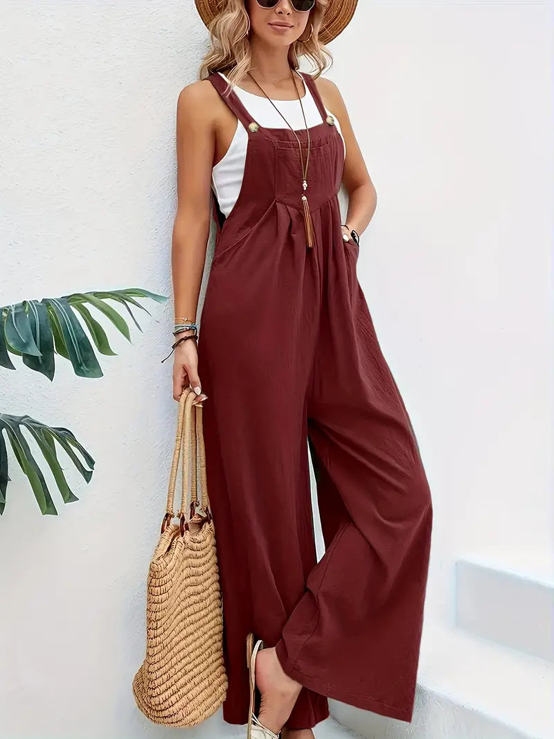 Miara - Lässiger Knopf-Overall Jumpsuit