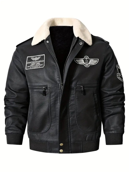 Skyler - Herren-Bomber-Motorrad-Lederjacke