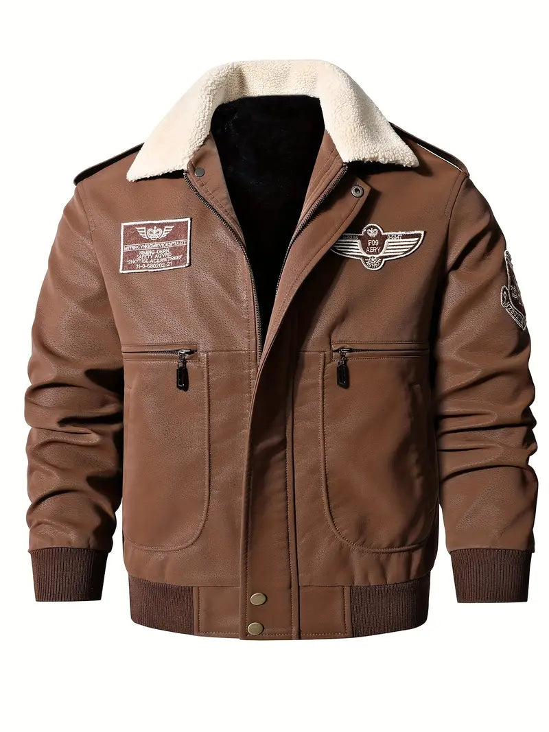 Skyler - Herren-Bomber-Motorrad-Lederjacke