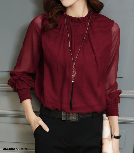 Elegante Idalia - Bluse mit Halsausschnitt