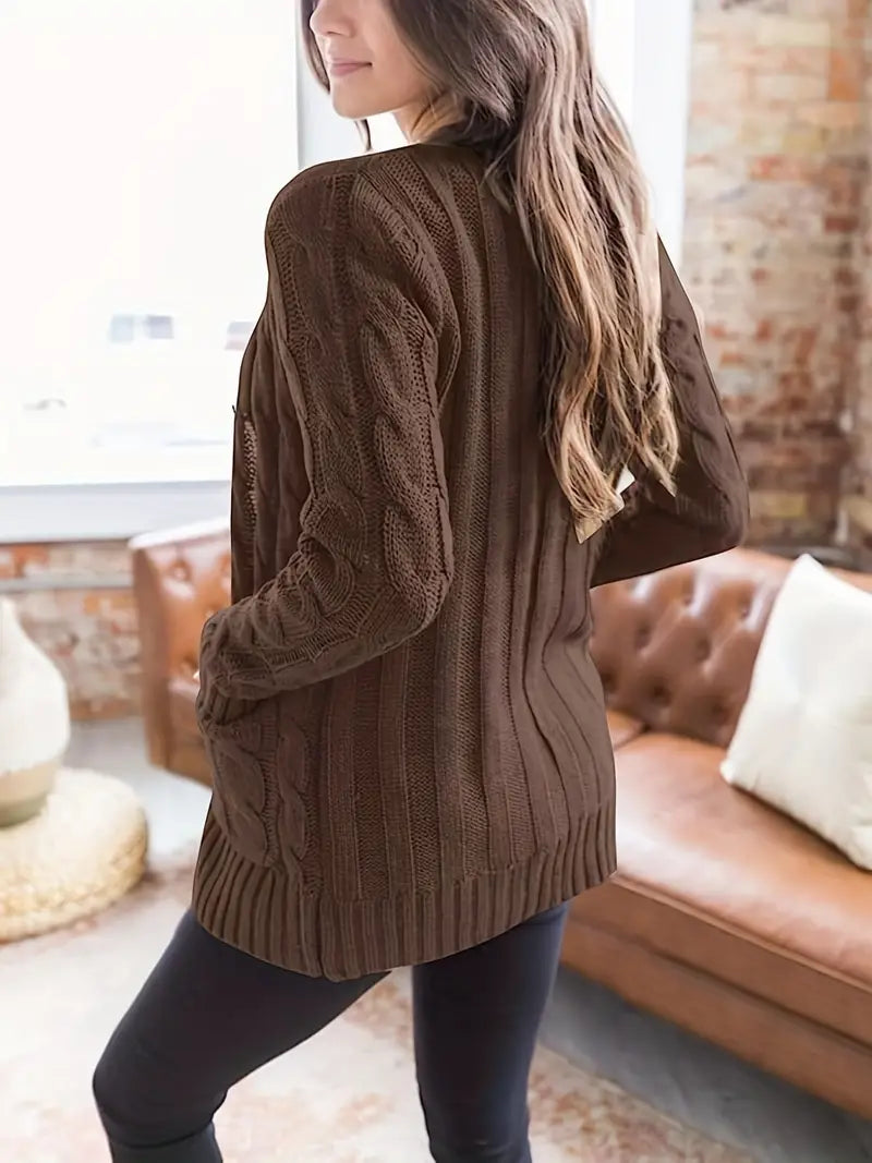 Emilie - Pullover mit Knöpfen und langen Ärmeln Strickjacke