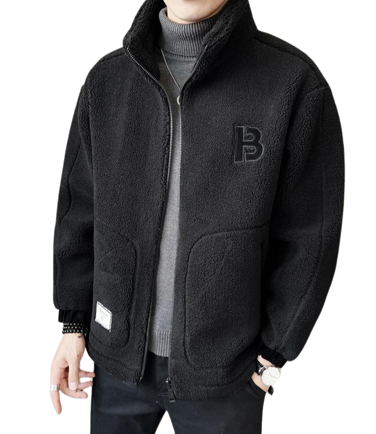 Calebi - Herren Kuschelige Teddy Fleece Jacke