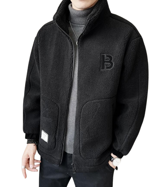 Calebi - Herren Kuschelige Teddy Fleece Jacke