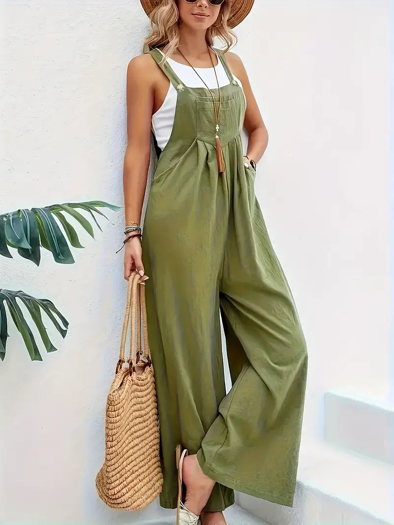 Miara - Lässiger Knopf-Overall Jumpsuit