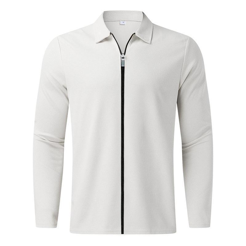 Parker | Solid slim Herren Waffeljacke mit Reversreißverschluss