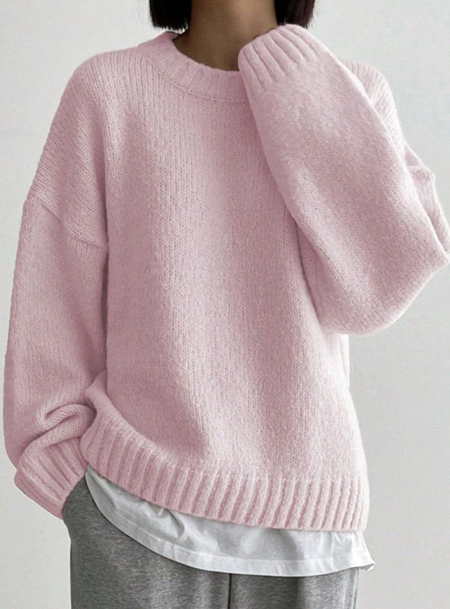 Rosa schlichter Pullover - Dorte