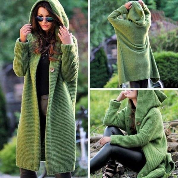 Stylische Strickjacke mit Kapuze - Cathy