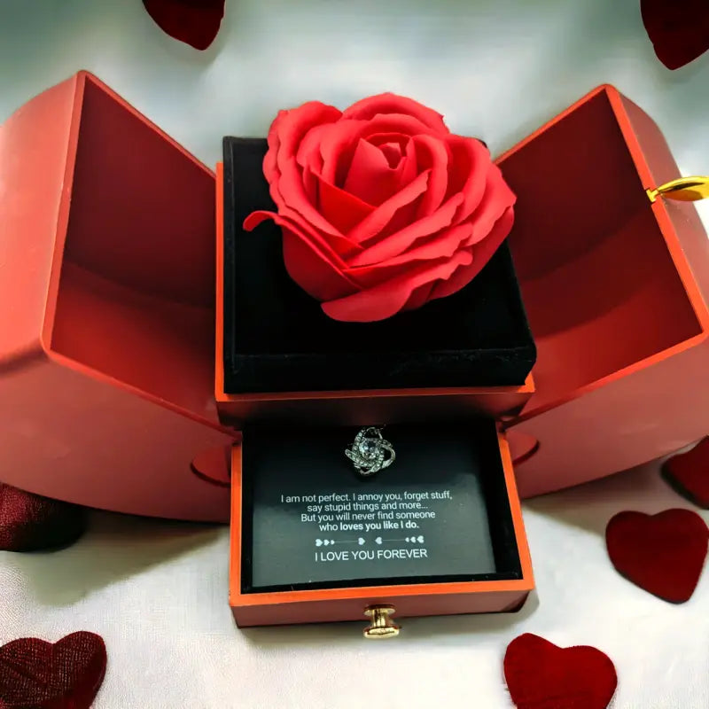 Ewige Liebe Halskette - Luxus Rose Box