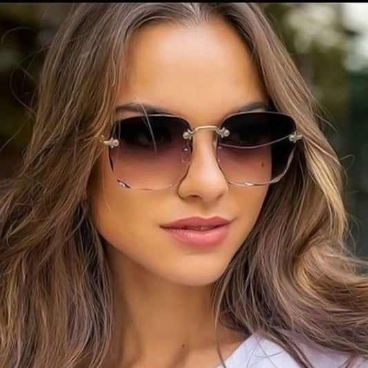 Eleglare Sonau | Trendige Randlose Quadratische Sonnenbrille