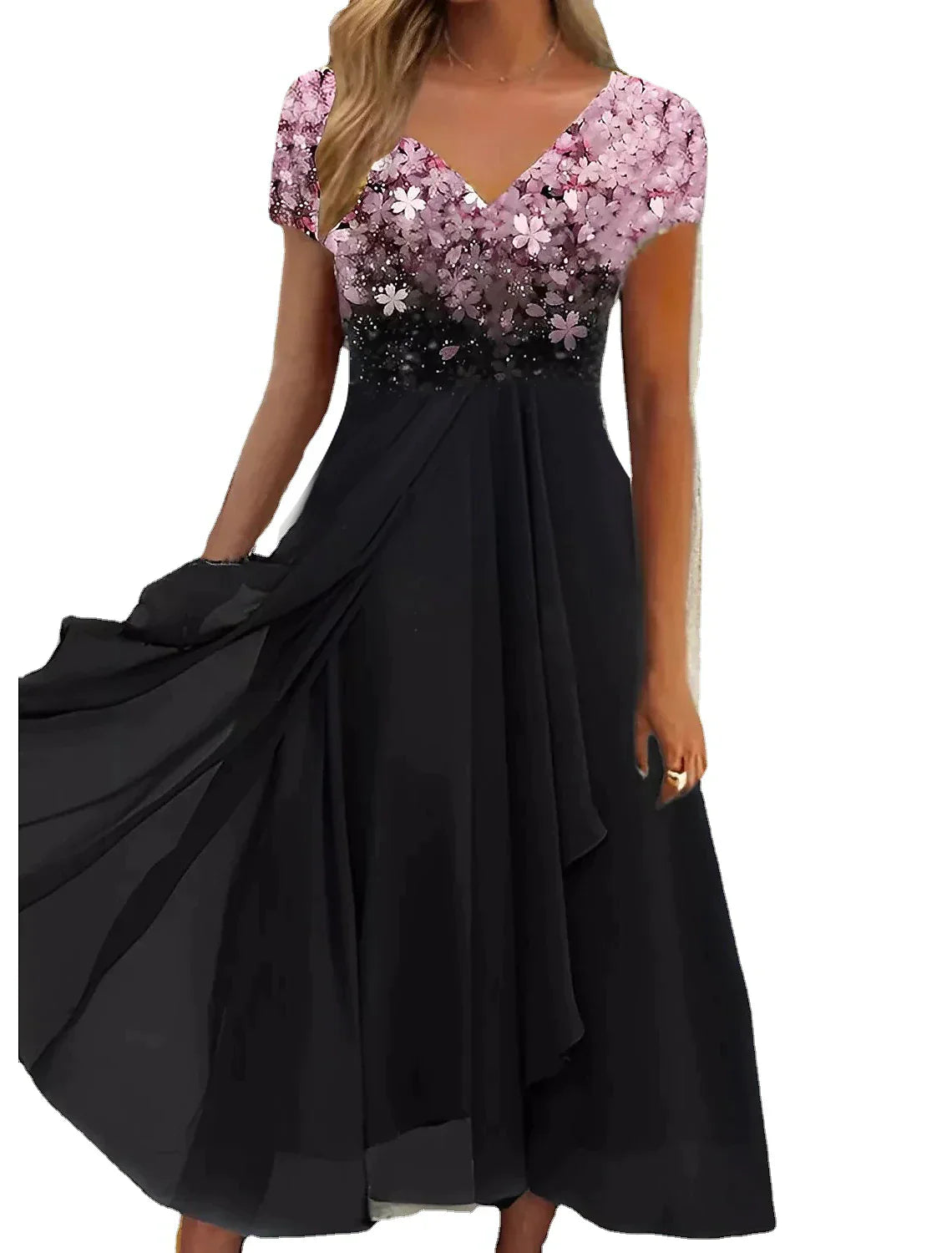 Cadenza - Florale Eleganz Midi Spitzenkleid