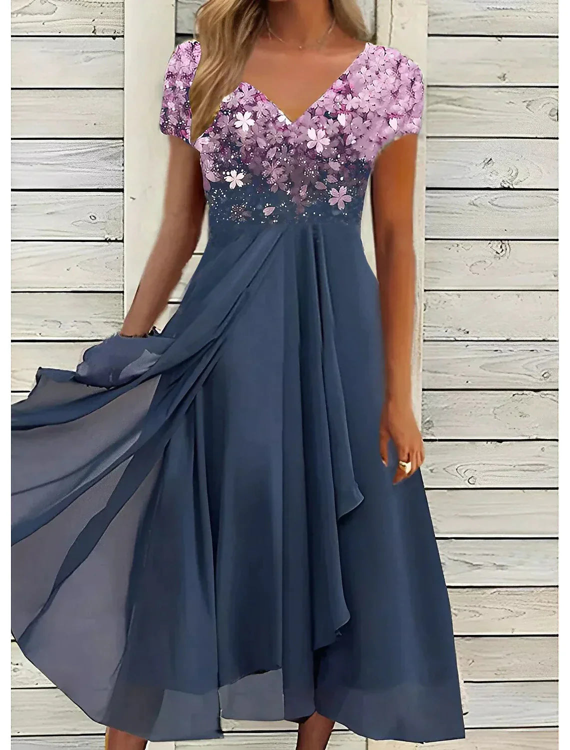 Cadenza - Florale Eleganz Midi Spitzenkleid