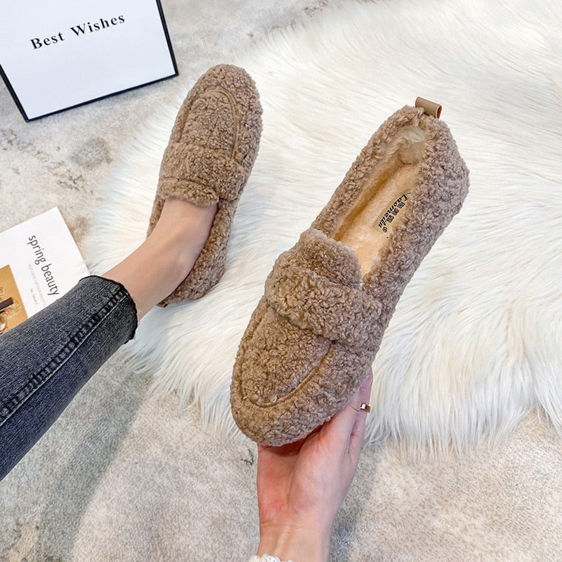 Saros - Winter Weiches Plüsch Schlupf auf Loafer Schuhe